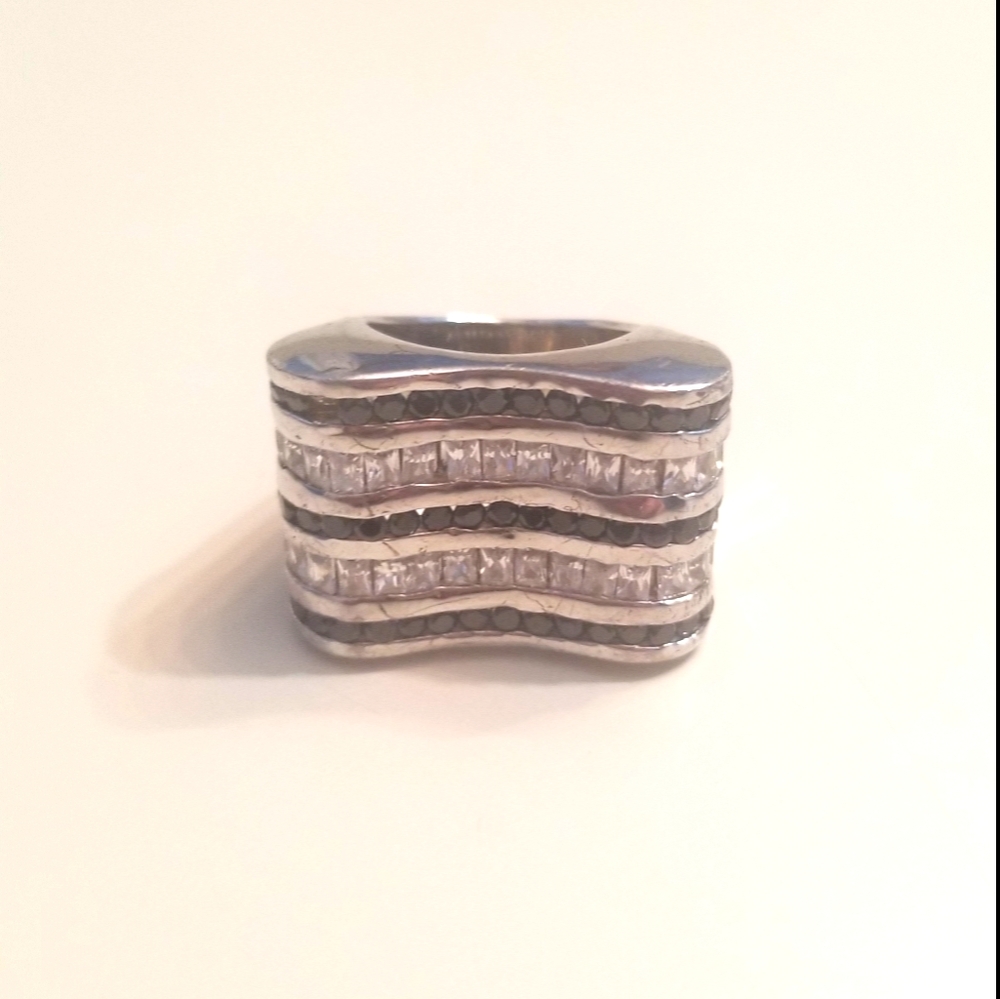 ⚜ Silver Cocktail ring with Crystals ⚜